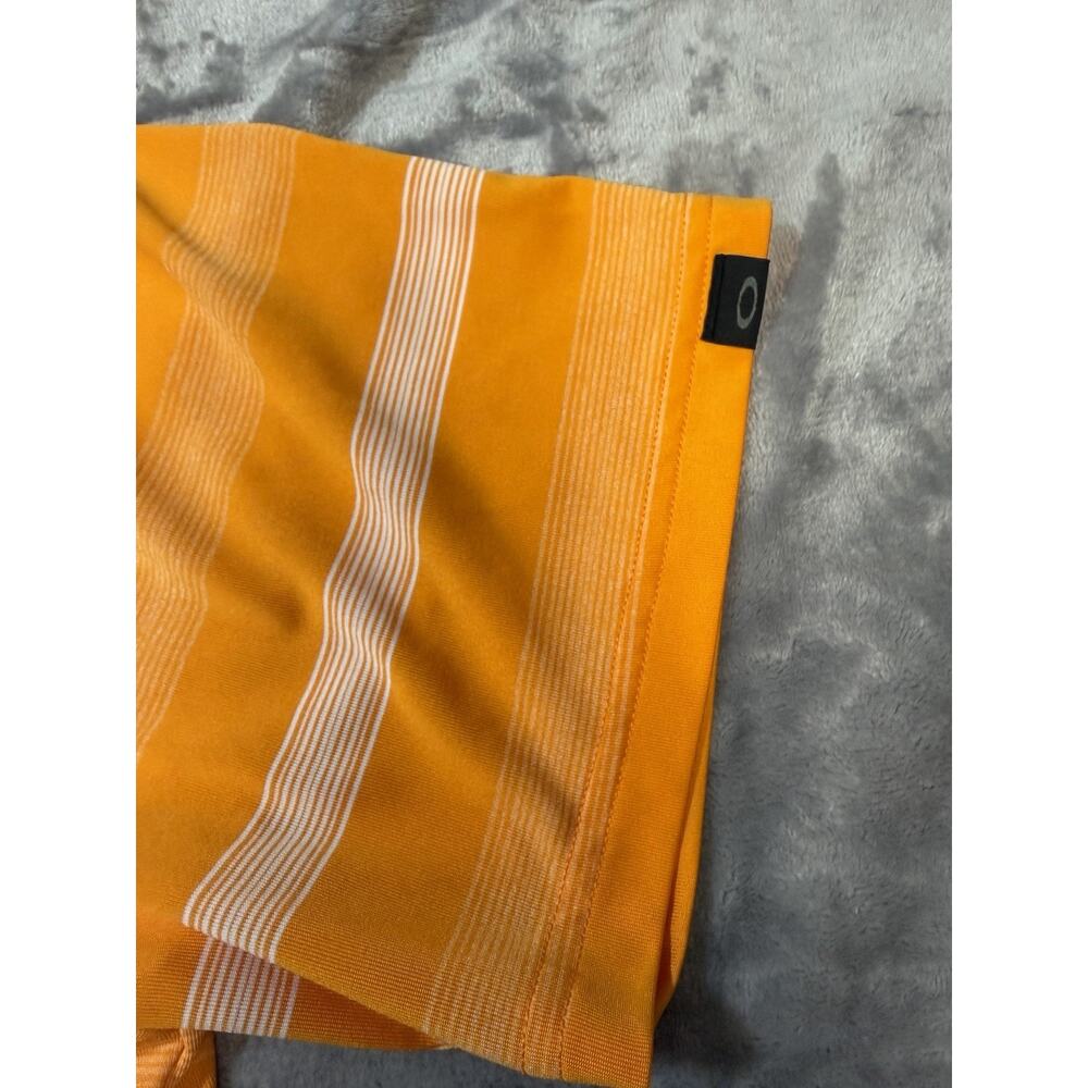 Orange Oakley Hydrolix Men's Polo Shirt Size XL Regular Fit Short‎ Sleeve Golf - Picture 2 of 7